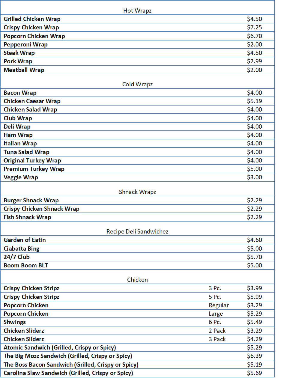 Sheetz Menu Prices Free Business Ideas